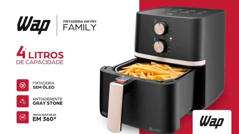 Prepare refeições deliciosas com a WAP AIRFRY Family 4L